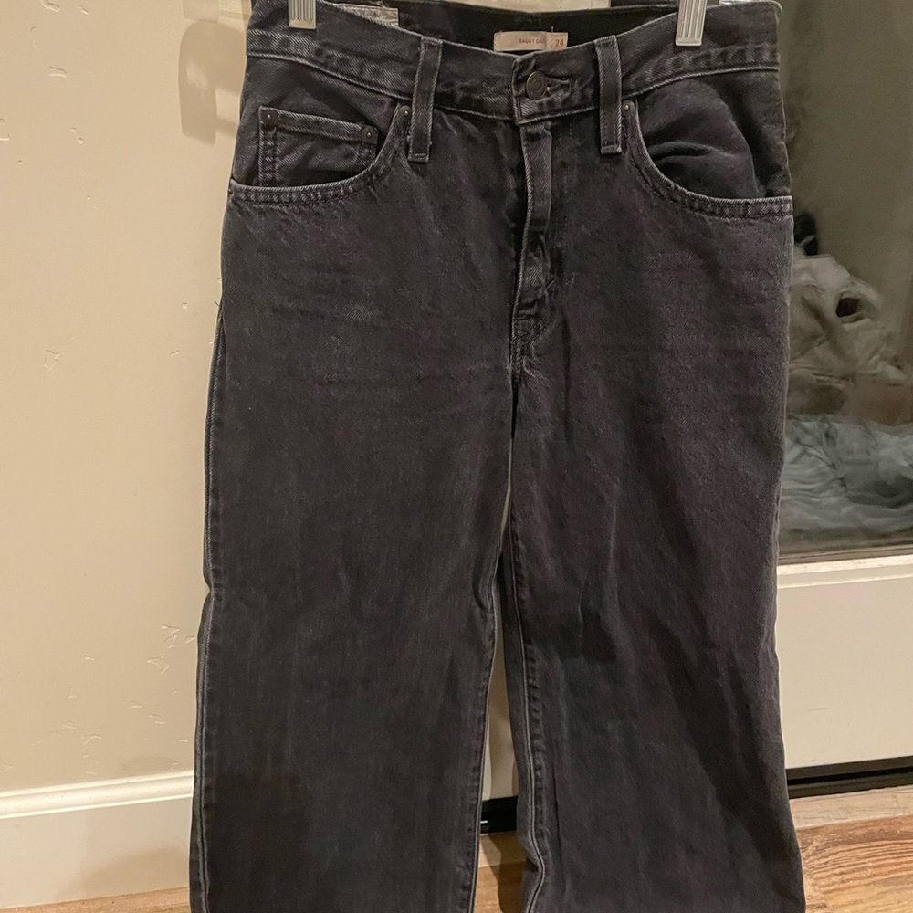 levi black baggy dad jeans